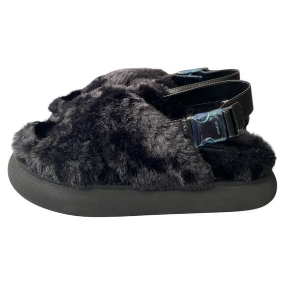 MONCLER Solarisse Faux Fur Leather Warm Slingback Sandals, IT37/US7 SRP: $695 - Picture 6 of 16